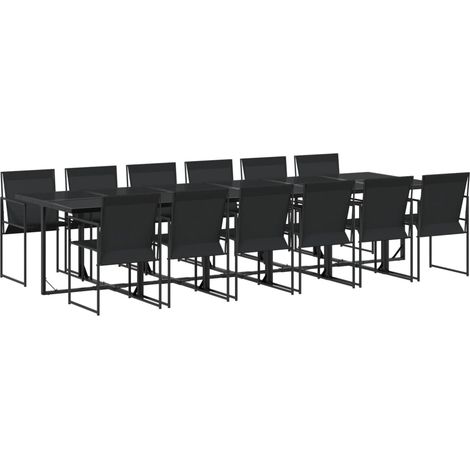 Maison Exclusive - Set da Pranzo da Giardino 13 pz Nero in Textilene