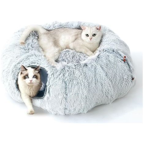 3-in-1 Cat Tunnel, Modular SC Round, Detachable Dome, Metal Frame, Foldable, For Cats, Rabbits, Guinea Pigs (1/5)