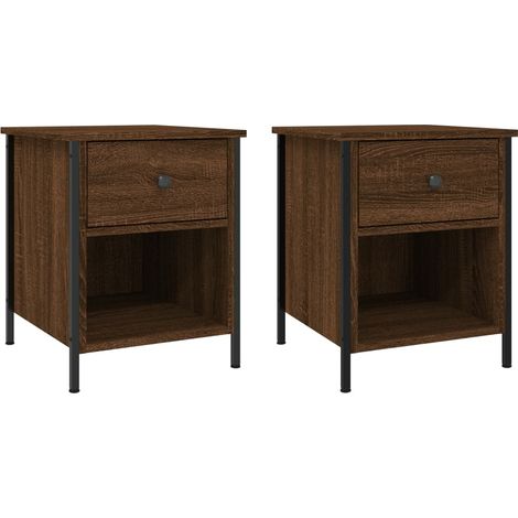 Maison Exclusive - Nachttische 2 Stk. Braun Eichen-Optik 40x42x50