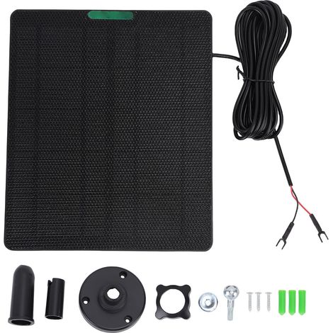 Ortviai Panneau Solaire 10 W pour Ring Video Doorbell 4/3/Plus – Chargeur Étanche ETFE Noir Haute Efficacité (1/5)