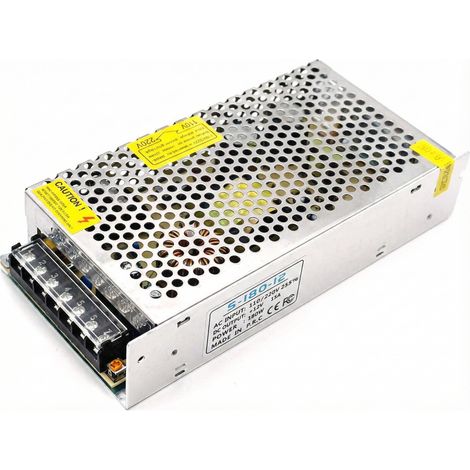 Alimentation Électrique À Commutation - 12 V 15 A - Régulée - Entrée Universelle 110-240 V - Pour Applications Industrielles Et Domestiques - 1 Pièce (1/5)