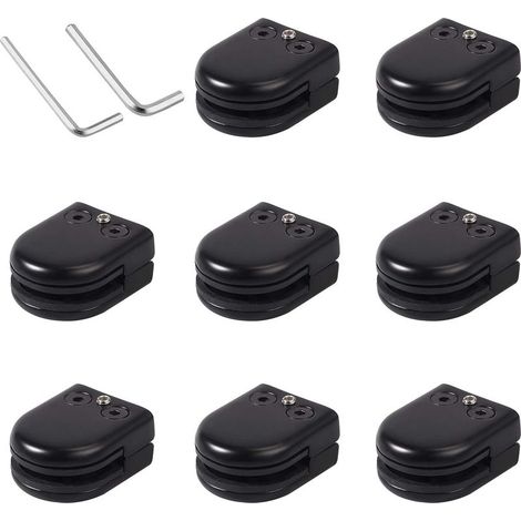 8pcs Pince de Verre 8-10mm en Acier Inoxydable Porte-Verre Clip en Verre Support en Verre Réglable Connexion Arrière Plate pour Balustrade Salle de Bain Escalier Fenêtre (1/5)