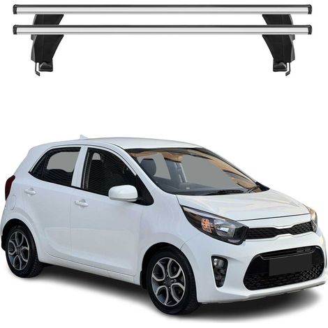 OMAC Dachträger Querträger Alu für Kia Picanto III 2017-2026 – Abschließbar – T-Nut – City-Crash-getestet – Max. 50 kg Silber (1/5)