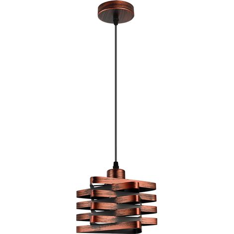 Lampe suspendue industrielle Lampes suspendues vintage de ferme avec cage en métal, éclairage suspendu à chaîne réglable pour couloir, porche (E27) (1/5)