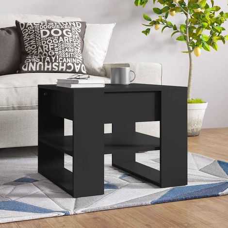 Table basse noir 55,5x55x45 cm bois d'ingénierie (1/5)