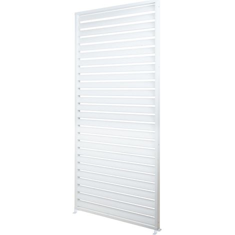 [NEUWERTIG] Aluminium Lamellenwand für Pergola HHG-102 3x3m, Lamellenpaneel Modul Seitenwand Sichtschutz, 213x94cm weiß (1/5)