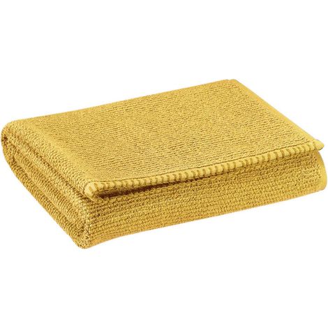 Drap de Douche Absorbant en Éponge 100% Coton Motif Grain de Riz Curry 70 x 130 cm - PANGIVO (1/2)