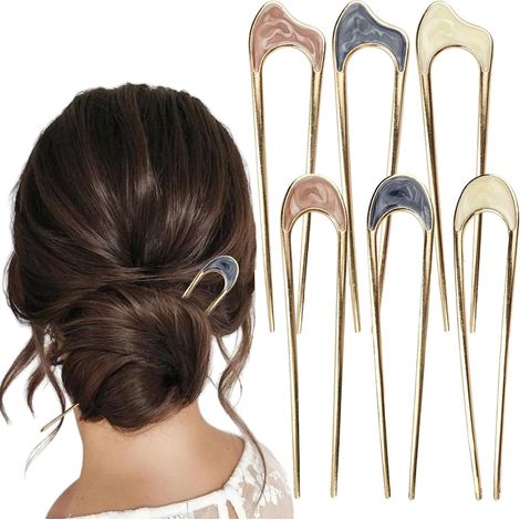 Pieces U-Shaped Hair Bun Fork, 11x2.5cm Hairpins (1/5)