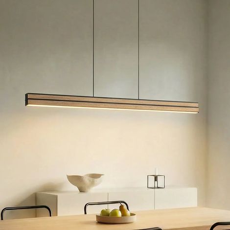 [GEBRAUCHT] B-Ware Quitani Pendelleuchte Hängelampe Led Eiche Schwarz Dimmbar Esszimmer Beleuchtung