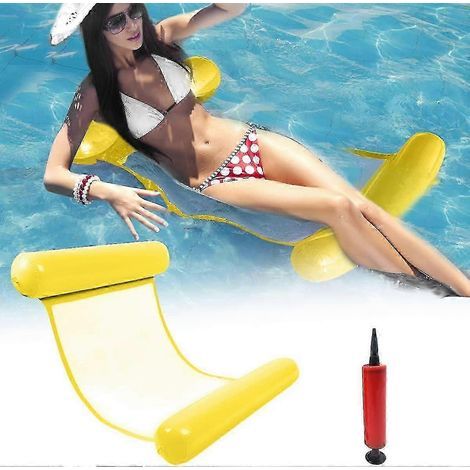 Hamac gonflable aquatique 2025, lit hamac flottant, chaise gonflable aquatique 4 en 1, hamac de piscine, pour les fêtes d'été, la baignade, les vacances à la plage, adultes et enfants.