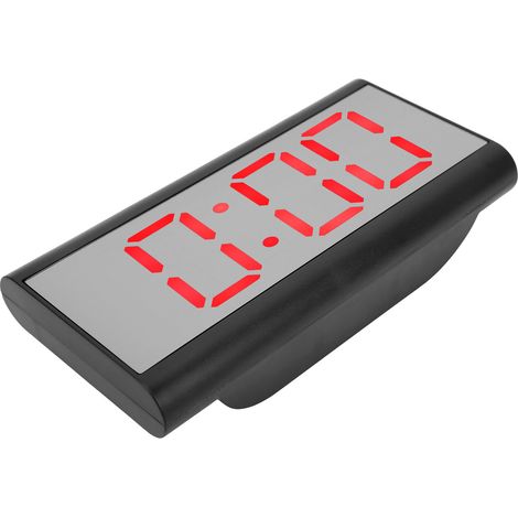 Wecker mit LED-Digitalanzeige, Spiegel, USB-Ladefunktion, Tischuhr für Schlafzimmer, Büro, Schule (Rot) (1/5)