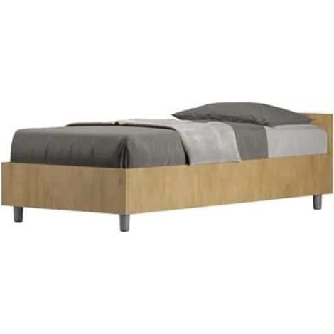Letto singolo con rete 80x190 quercia Nuamo (1/4)