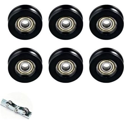 6 PièCes Roulette Porte Baie Vitréee Coulissante, Roulettes Rechange Pour Porte Moustiquaire, Coulissante Douche Accessoires, Pour Stores, Tiroirs, Portes En Aluminium, Armoires, 5×20×7mm (1/3)