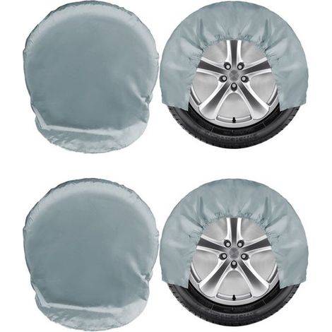 Ensemble de 4 protections pour pneus de voiture, housse de pneu pour camping-car, housse de pneu universelle, housse anti-poussière, protection solaire, protège contre les dommages causés par le solei (1/5)