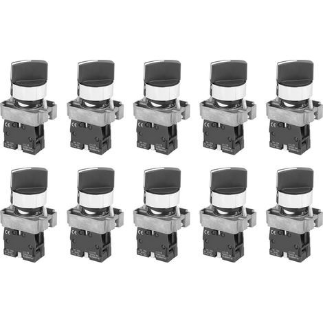 10 Stück BERM-Drucktaster, normalerweise geschlossen, 2-stufiger Sicherheitsdrucktaster, 6 kV AC 240 V (BEM-XB2-10x 22) (1/5)