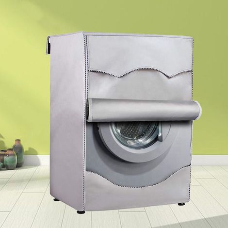 Housse de protection épaisse pour lave-linge/sèche-linge, étanche à l'eau et à la poussière (argent, 1 pièce) (1/5)