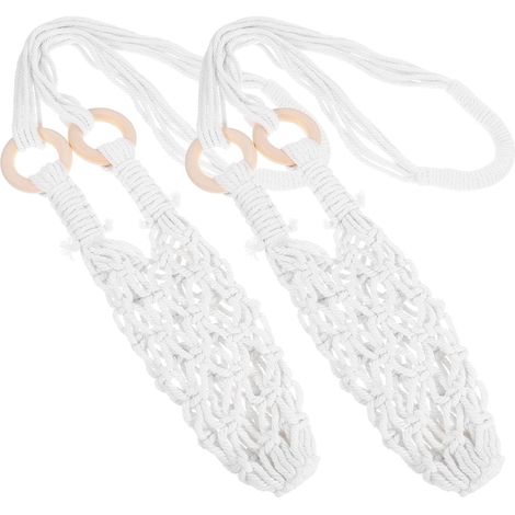 Cotton Wine Bottle Holder with Adjustable Rope Rustic Wall (1/5)