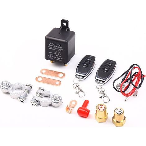 Interrupteur de coupure de batterie 12 V, relais 12 V 200 A avec 2 télécommandes, antivol pour voiture, bateau, camion, camping-car (200 A)
