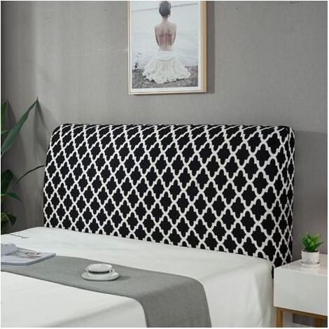 Bettkopfteil-Bezug mit bemaltem Muster, staubdichter Schutzbezug, dehnbarer Bettkopfteil-Bezug für Schlafzimmer, gepolsterte Dekoration, geeignet für 170-190 cm (1/2)