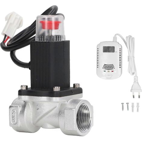 Gasabsperrventil mit Gasleckagealarm für den Hausgebrauch, AC 90–240 V, 3000 ppm, EU-Stecker