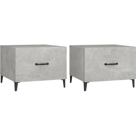 Maison Exclusive - Tavolini Salotto Gambe in Metallo 2pz Grigio Cemento 50x50x40cm (1/5)