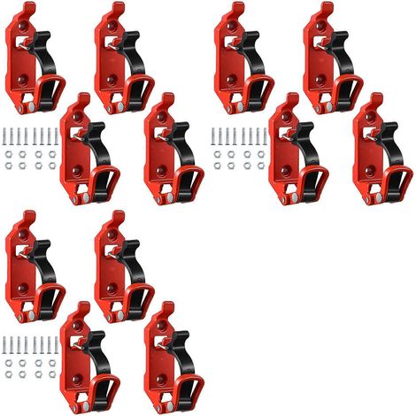 Dachgepäckträger-Schaufelhalterung, Metall- und Gummiklemmen, Wandhalterungen, Schnellverschluss-Montagesatz (12-teilig) rot (1/5)