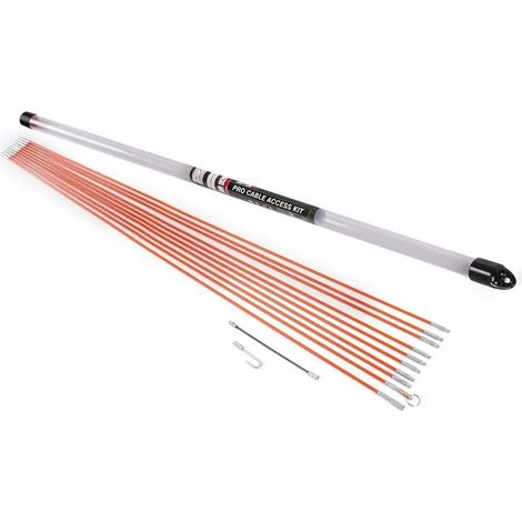 Dekton Pro Cable Access Electricians Puller Rods Wires Draw Push Pulling 10x1m