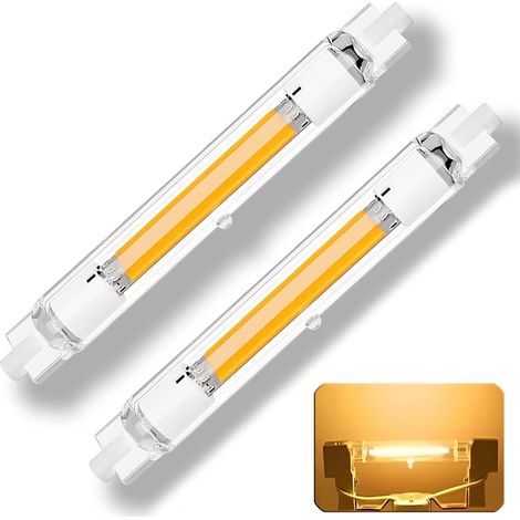 Ampoule LED R7S 118mm 30W Dimmable- R7S LED Ampoule 30W Équivalent 300W Halogène, 3000LM Blanc Chaud 3000K, Sans Scintillement 360° (Lot de 2)