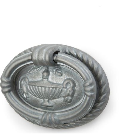 Anilla en zamak con acabado plomo mate, dimensiones: 46x31x10mm - (1/4)