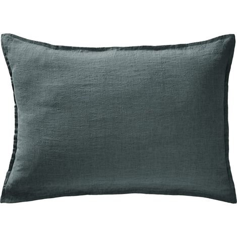 MARGAUX - Taie d'Oreiller 50x70cm Lin Lavé Coloris Ardoise (1/2)