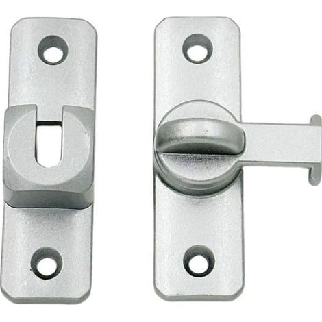 Verrou de porte coulissante - Verrou de sécurité - Sécurité supérieure - Réglage flexible 90/180° - Kit de trois pièces - Noir (1/5)