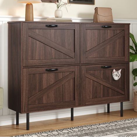 Schrank Aufbewahrung Klappbar 120x28x92 cm OKMYHOME (1/5)