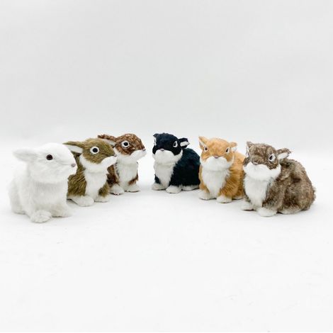 20cm Standing Rabbits-6 Asst Colour - Fabric - L10 x W10 x H24 cm