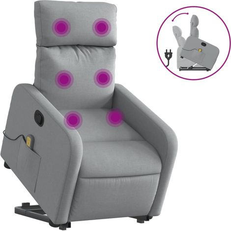 Maison Exclusive - Sillón de masaje reclinable de pie de tela gri