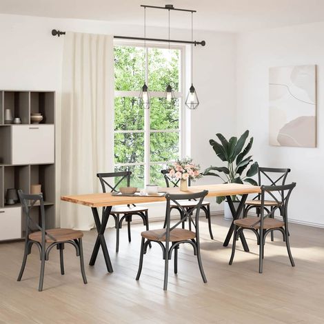 Maison Exclusive - Esstischbeine X-Form 2 Stk. Schwarz 57x(72-73)