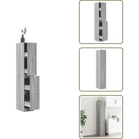 The Living Store Apothekerschrank Grau Sonoma 30x41x174,5 cm Holzwerkstoff - Schrank (1/5)
