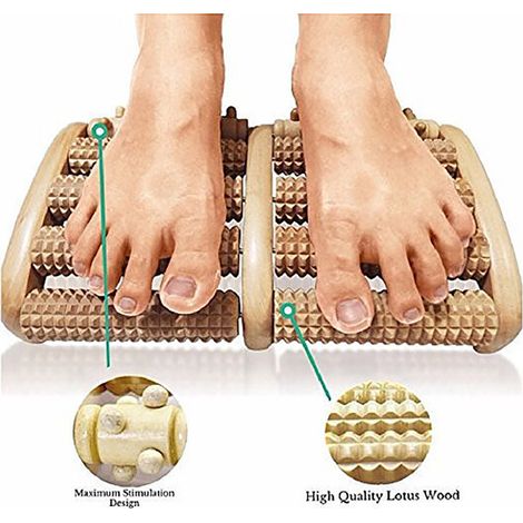 Appareil de massage des pieds en bois - Modèle à cinq rangées d'engrenages (1/5)