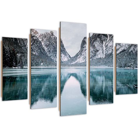 Quadro deco panel 5 parti, Paesaggio montuoso - 100x70 (1/5)