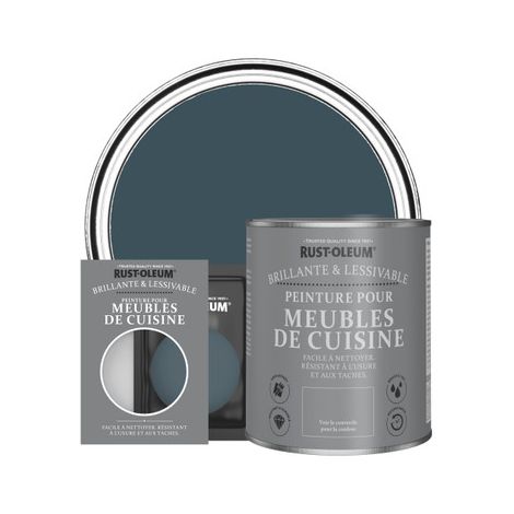 Peinture pour Meubles de Cuisine, Finition Brillante - Bleu du Soir (1/3)