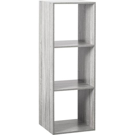 Five – Étagère colonne 3 cases modulable en panneau de particules effet chêne gris – Dimensions L. 34,4 x P. 32 x H. 100,5 cm – Charge max 10 kg - 5five (1/6)