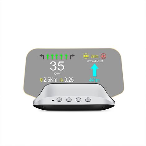 Affichage tête haute de voiture, compteur de vitesse de navigation GPS numérique, projecteur OBD2, double écran système avec temps/direction/altitude/kilométrage, test d'accélération, alarme de survit (1/5)