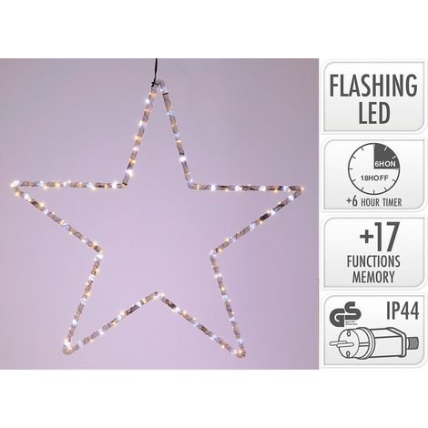 Estrella de navidad, uso exterior, luz cálida extra, regulable, 1200 leds, 56 x 56 cm