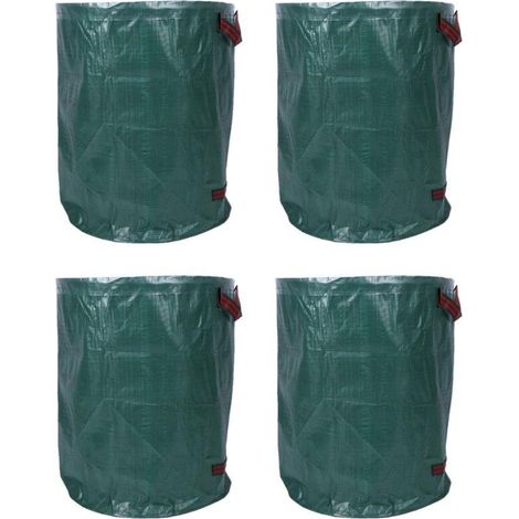 Paquet de 4 sacs à déchets de jardin réutilisables Sac à feuilles de jardin de grande capacité (1/4)