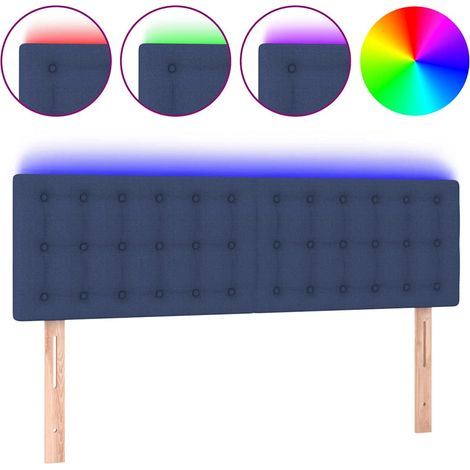 Maison Exclusive - Cabecero con LED de tela azul 144x5x78/88 cm (1/5)
