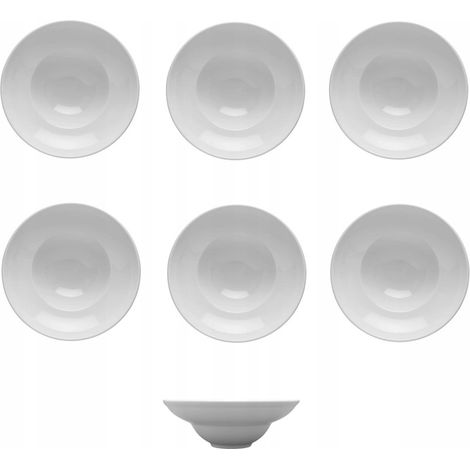 LUBIANA KASHUB Set mit 6 tiefen Tellern für Salatpaste, 26 cm, weiß