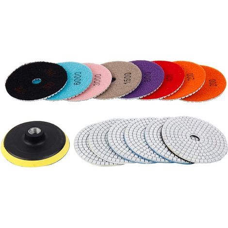 Lot de 15 disques diamantés pour polissage sec/humide 100 mm M14 (1/5)