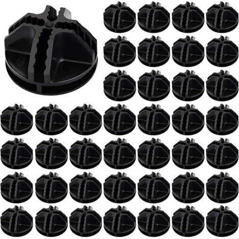40pcs Fils Cube Plastique ABS Connecteur Cube de Rangement Blanc Raccord Meuble de Rangement Raccord Meuble de Rangement Cube de Fil Modulaire Cube en Grille pour Étagère Casier de Rangement(Noir).AAF (1/4)