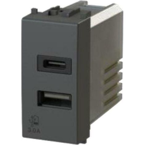 4box usb con conector tipo c y tipo a 3.0a para vimar arke antracita 4b.v19.usb.30