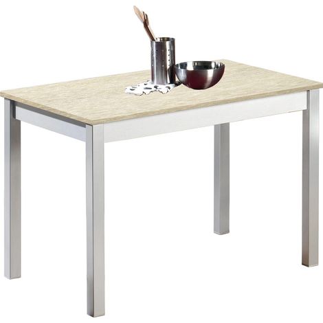 Table de Cuisine, métal, Verre, 90 x 50 cm