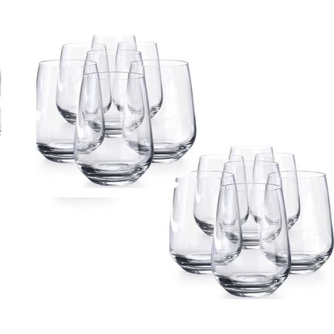 Set di 12 bicchieri Vicrila Mencia Cl 47 in Vetro Temperato Extra Resistente, Bicchieri Multiuso per Acqua, Vino, Cocktail e Bevande, Design Moderno per Tavola elegante per Uso Giornaliero e Ristorazi (1/5)